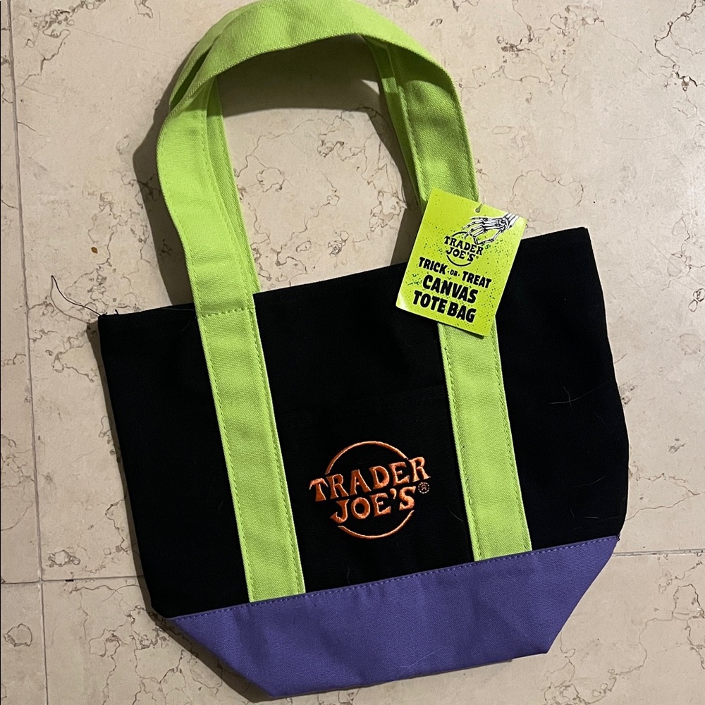Black and Purple Canvas Tote Bag